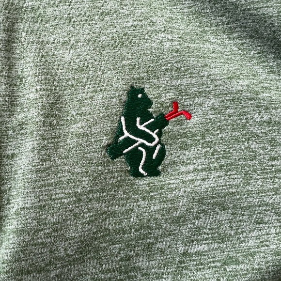 Green Quarter-Zip Sweatshirt with Standing Collar 1876 Cubs 1914 Golf XL Ecotec - Picture 4 of 6